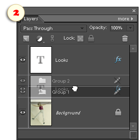 Adding layer "Looks" into the "Group 1"
