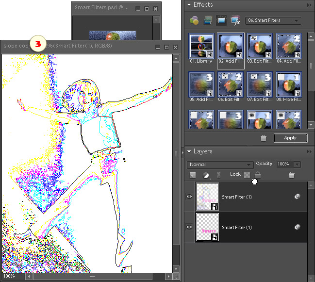 Rearranging filtered layers