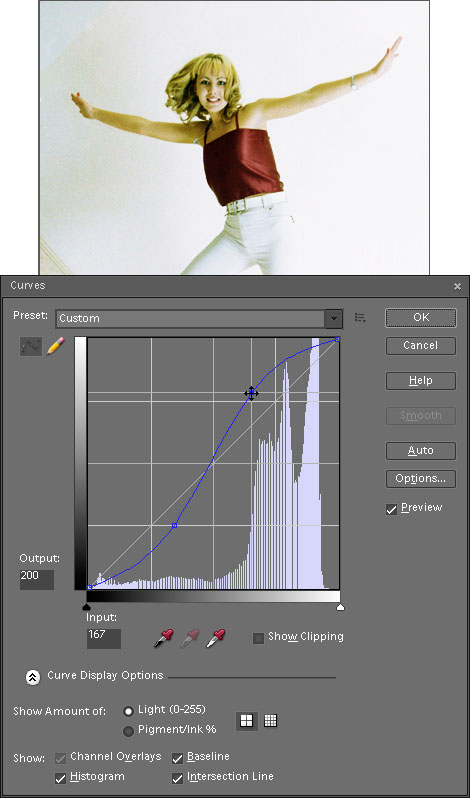 Adjusting Blue channel