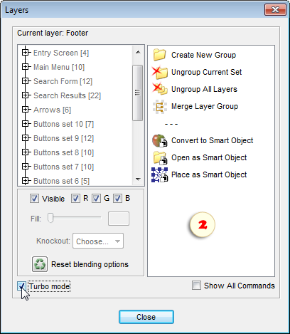 Layers dialog