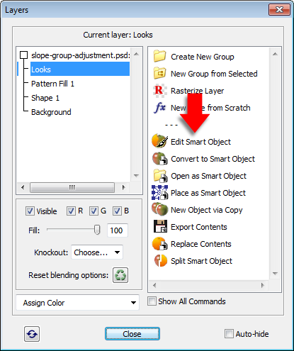 Smart objects related commands